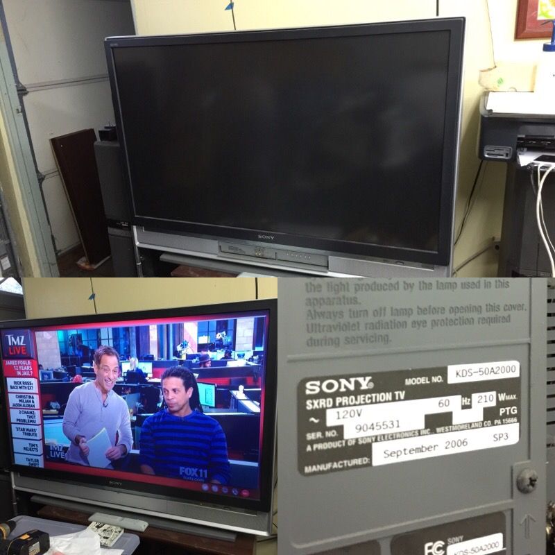 Sony 50" lcd projection tv. 1080p full HD 400 obo kds-50a2000