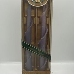 VTG Beeswax Design Spiral 12” Taper Candles  New Old Stock Lavender Lilac Purple .   Add a touch of elegance to your home decor with these vintage-sty