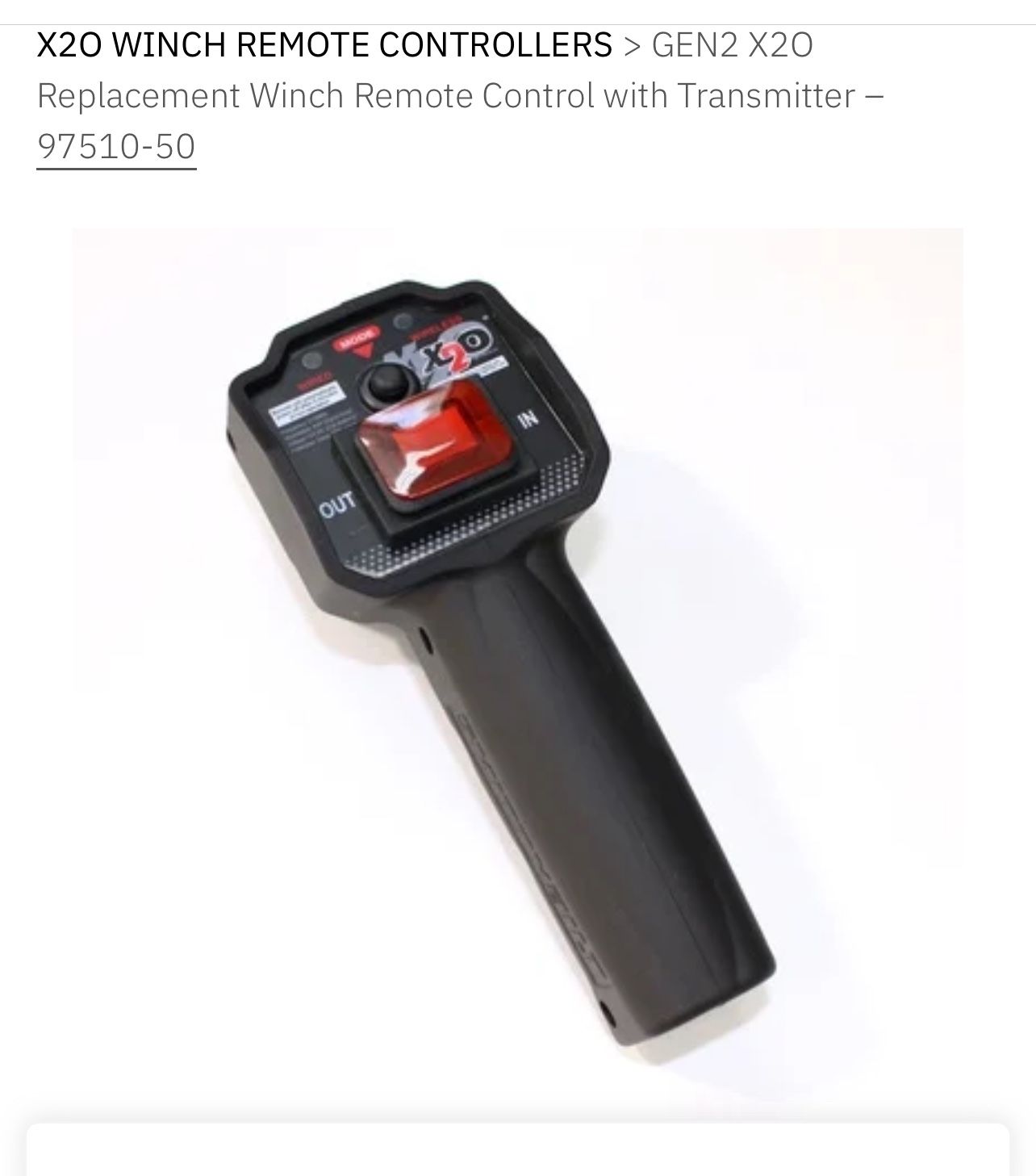 X20 Winch Remote Replacement 