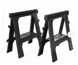 Husky 28 in. W x 31 in. H Folding Sawhorse (2-Pack)