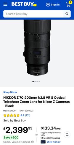 Nikon NIKKOR Z 70-200mm f/2.8 VR S