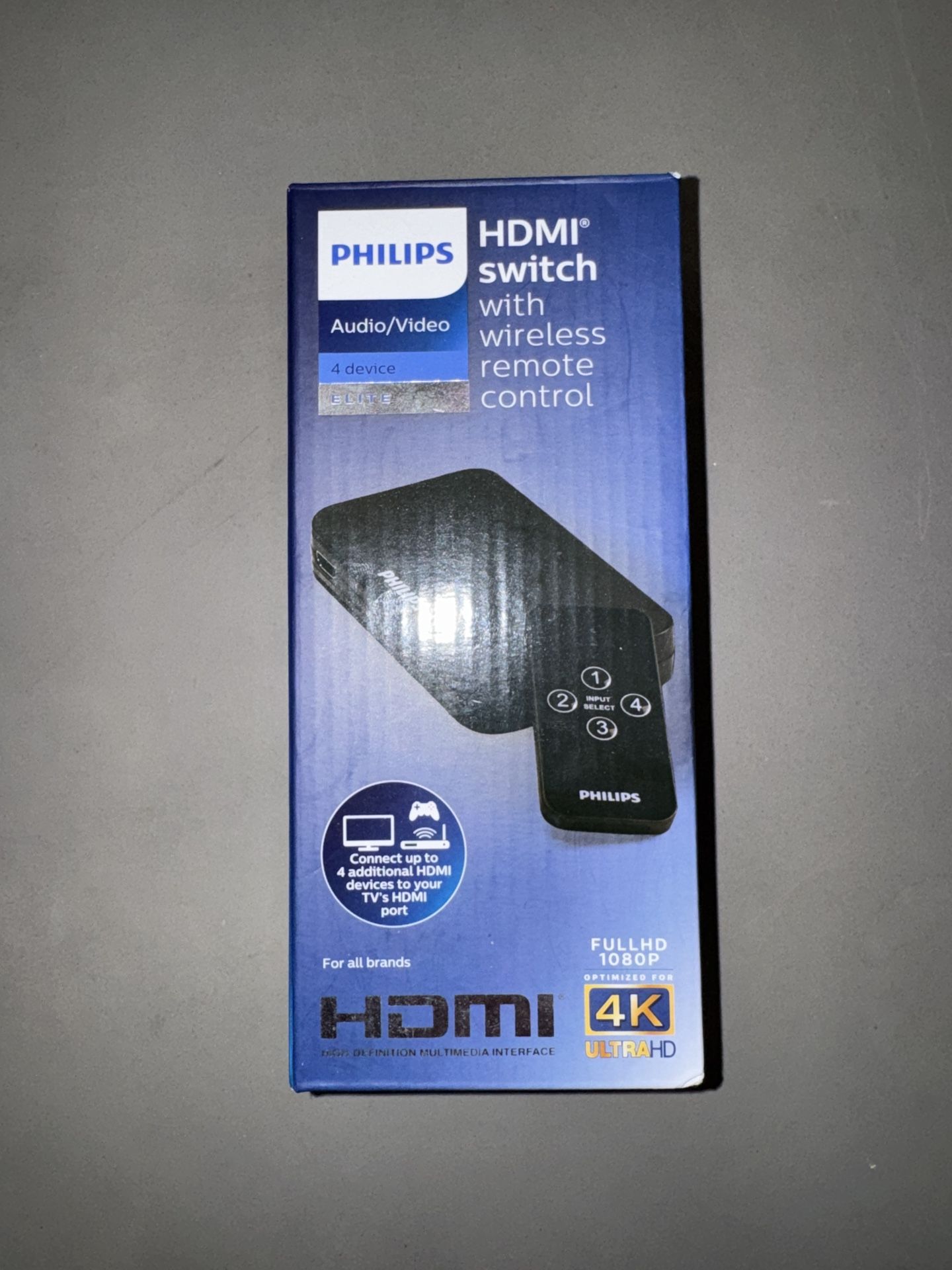 New Philips HDMI 4K Switch With Remote 