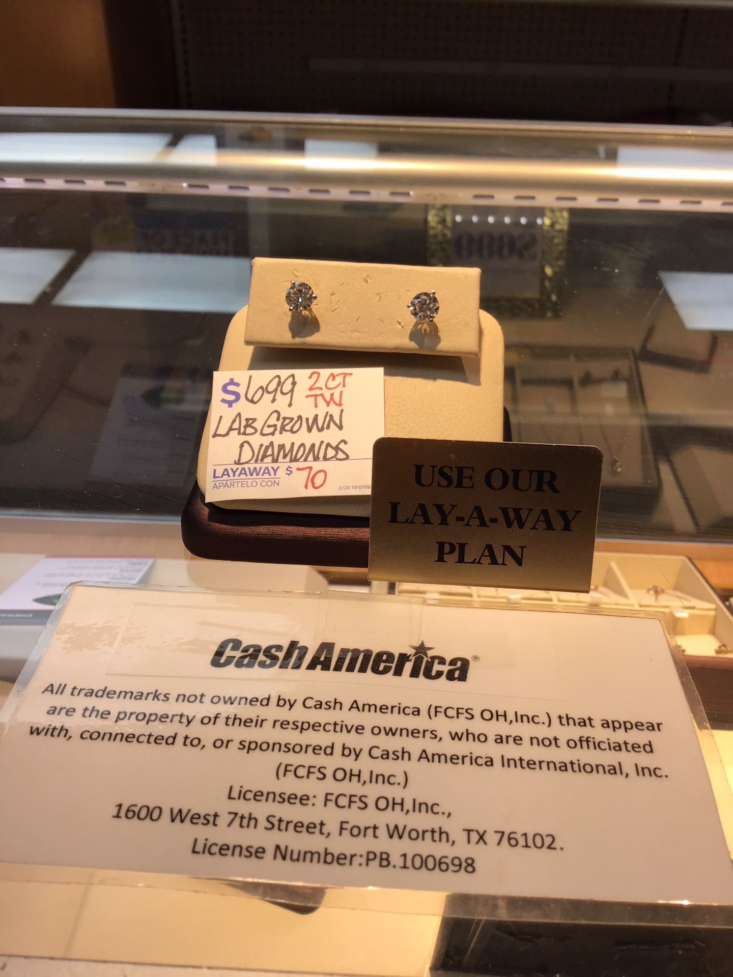 2CT Lab Created Stud Earrings