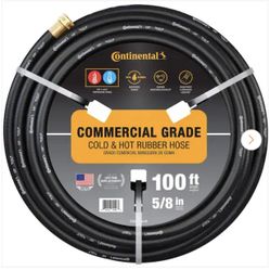 Continental Premium 5/8 in. Dia x 100 ft. Commercial Grade Rubber Black Water Hose