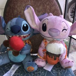 Disney Stitch Attacks Snacks Plush - Candy Apple (9/12) September 2024 AND Disney Stitch Angel Attacks Snacks Hot Chocolate Plush December Limited Edi