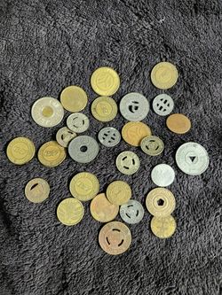 Vintage Bus Transit Bridge Tokens Lot 28 Coins From All Over The World 