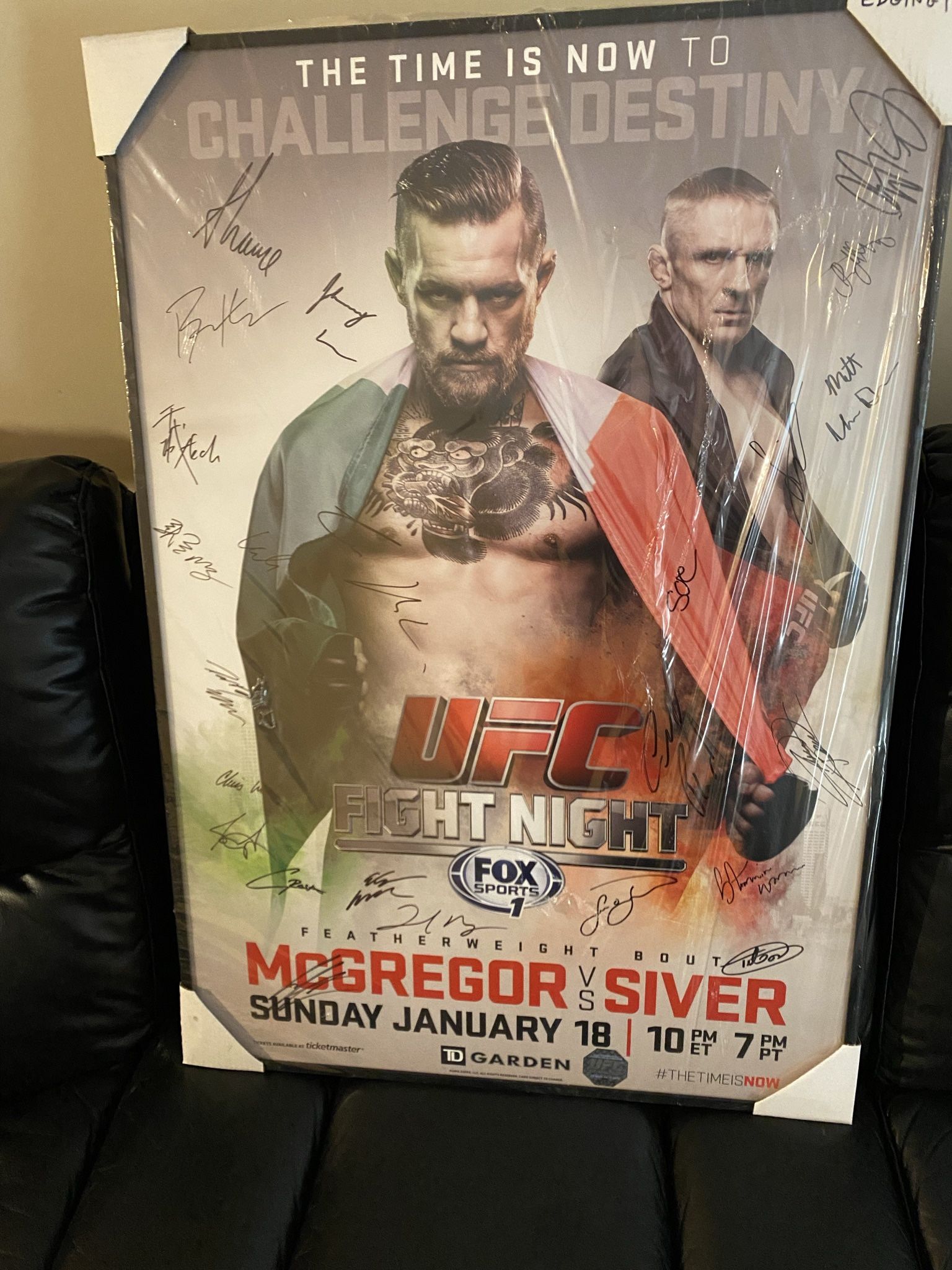 UFC Fight Night 59: McGregor vs Siver Autographed Fight Night Poster