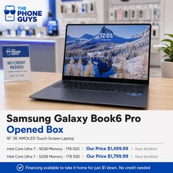 Samsung Galaxy Book6 Pro - Copilot+ PC - 14" 3K AMOLED Touch Screen Laptop (Opened Box) - $5 Down | Payment plan available