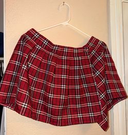 Spirit Halloween School Girl Red Plaid Pleated Mini Skirt Costume Cosplay LG/XL