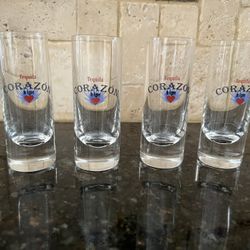 Corazon Tequila Tall Shooter Glasses (set Of 4)