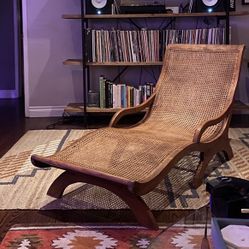 Wood Cane Lounge Chair - $150