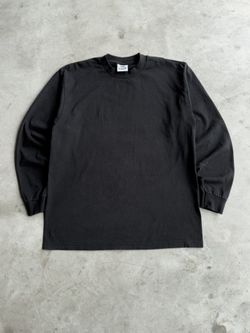 Vintage 90s Black Blank Long Sleeve Tee - L