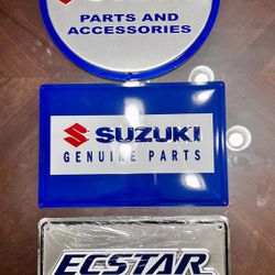 Suzuki Metal Tin Shop Signs (new)