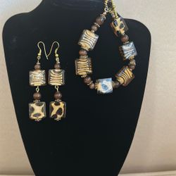 Leopard And Striped Glass Beads