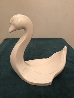 White Ceramic Swan