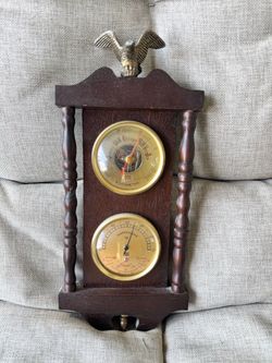 Vintage Napcoware Japan Wood Barometer Thermometer Weather Station – Eagle