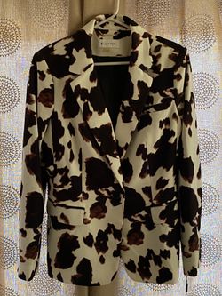 Calvin Klein women’s cow print blazer/jacket, size 12
