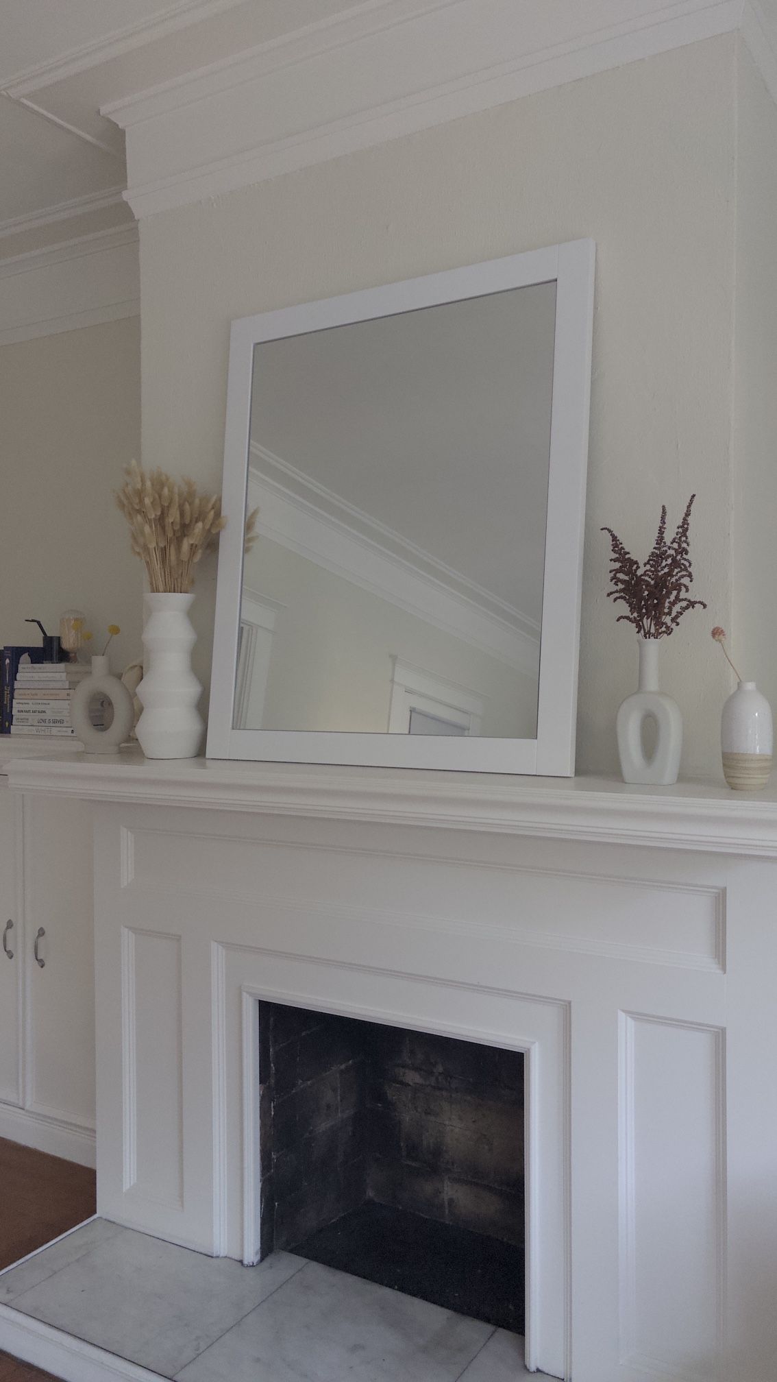 White Trimmed Modern Accent Mirror