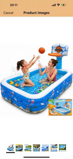 Brand new Inflatable Swimming Pool,120" x 72" x 24" Kiddie Pools, Family Lounge Pools Thickened Above Ground Family Pool for Summer Water Party