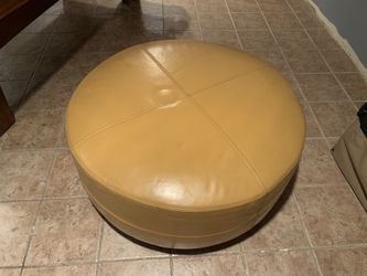 All Leather Ottoman- Mustard Color. Excellent Condition
