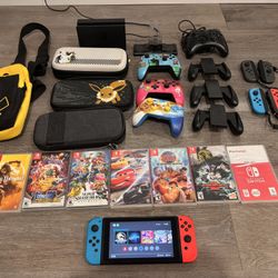 ⭐ Nintendo Switch + 9 Games + Accessories Bundle – Excellent Condition! ⭐
