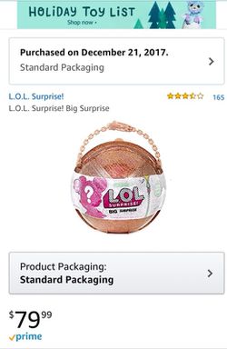 LOL Surprise Ball - $79.99 Delivery by Sunday with Amazon Prime