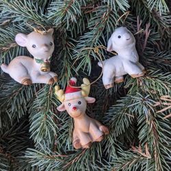 Set of 3 vintage Homco porcelain ornaments