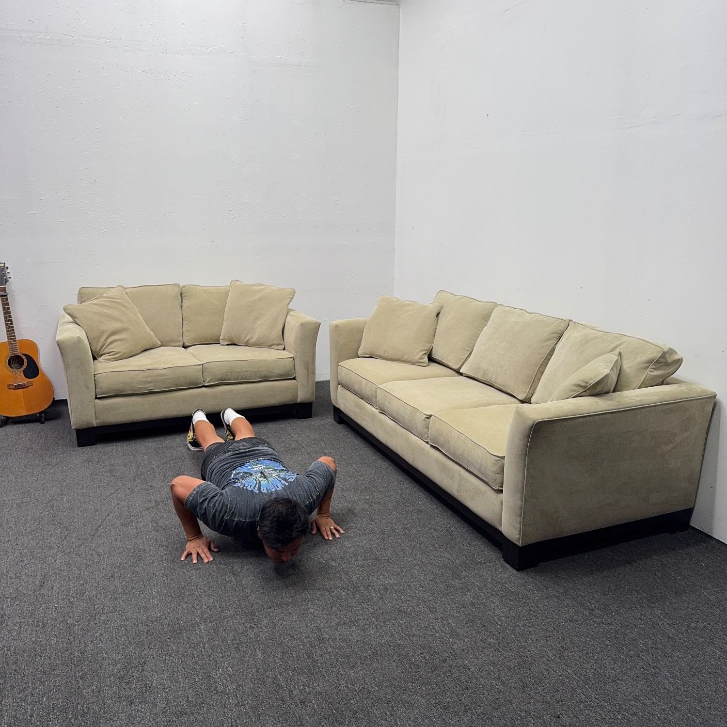 $1k OFF: Macys Sofa + Loveseat Combo (Radley Collection) - Good as new - Can Deliver - Beige