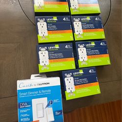 28 Leviton Outlets 7 (4) packs & Smart Dimmer
