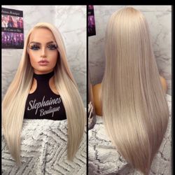 Human Hair Blended Lace Front Wig 