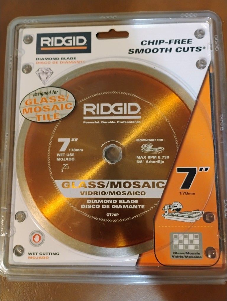 Ridged 7 Inch Wet Saw Glass Mosaic Blade