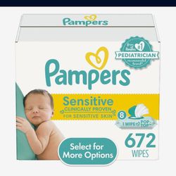 Pampers Infant diapers and wipis