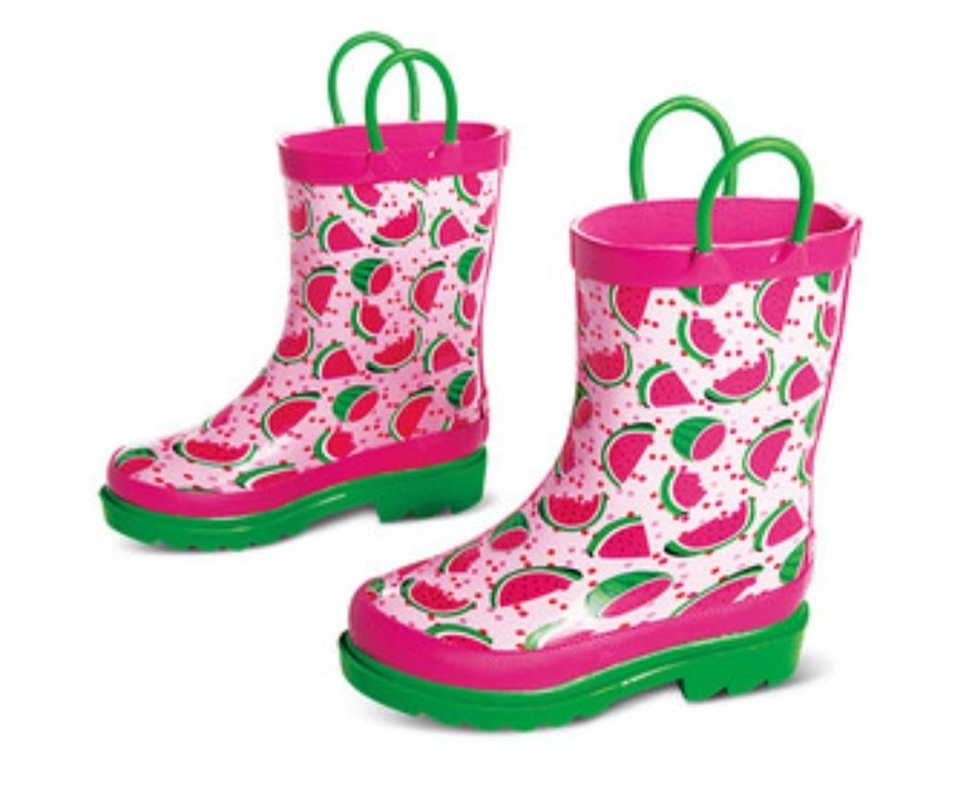 New in box Girl boutique watermelon spring summer rain boots 9/10 9 10