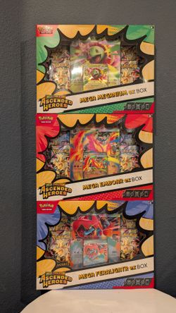 Pokemon Ascended Heroes Ex Box Set - Mega Feraligatr, Mega Meganium, Mega Emboar