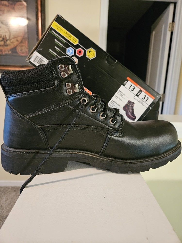 Worn Once Size 13 Steel Toe Boots