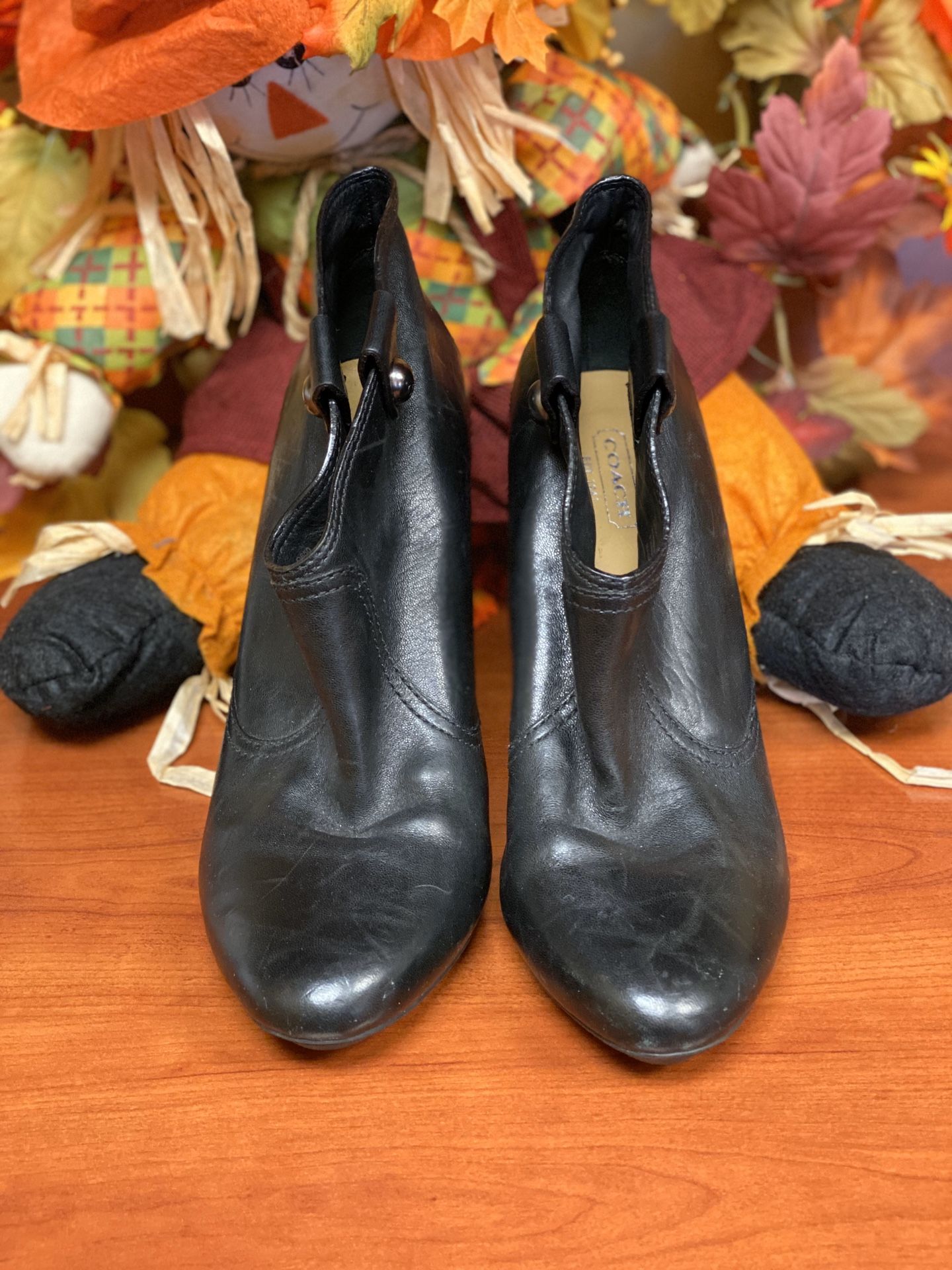 “Coach” Black Leather boots