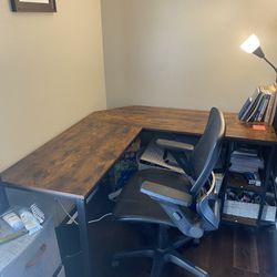 L-shape Computer Office Desk + Chair