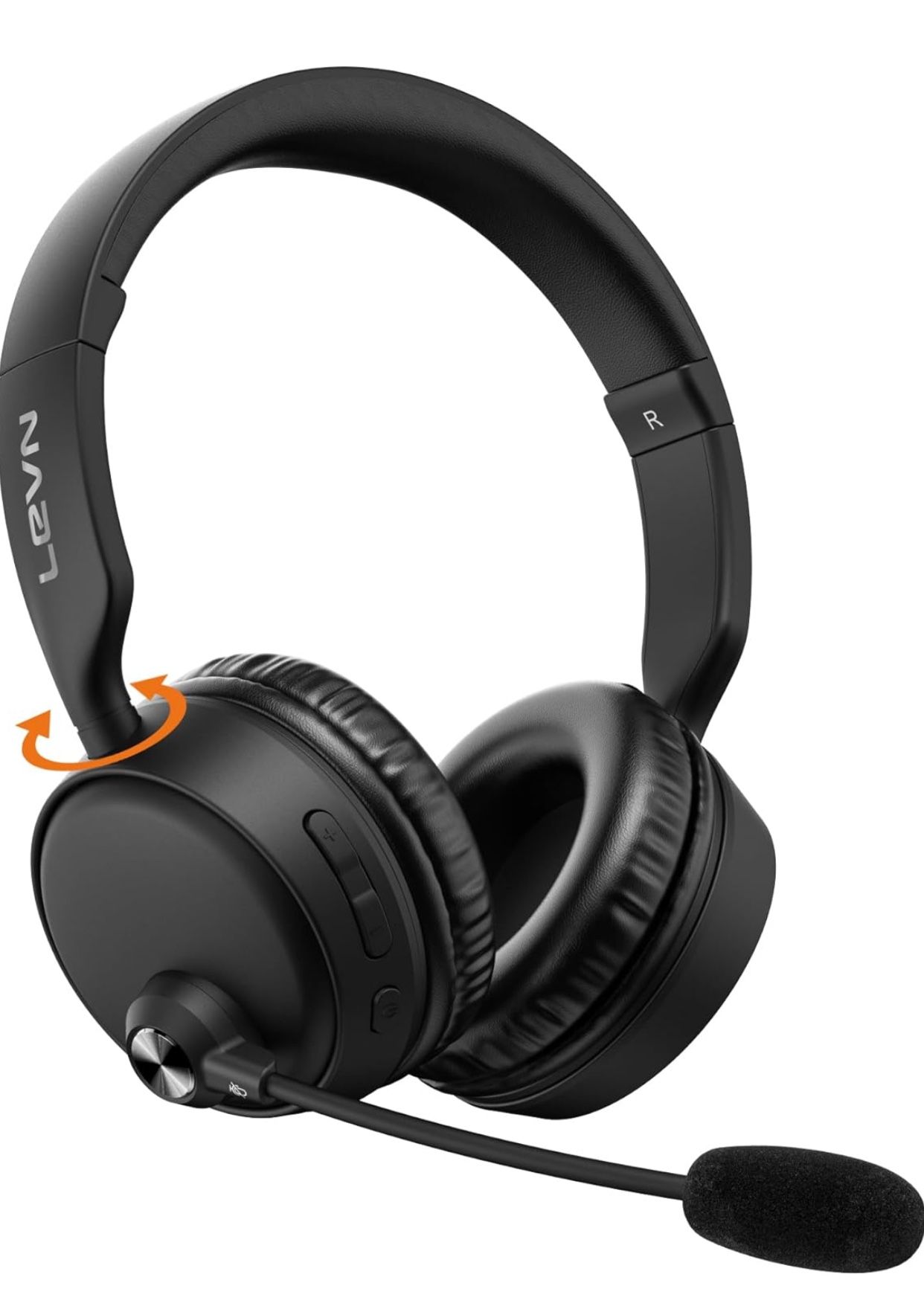 Bluetooth Headset with Microphone, 60 Hrs Working Time Dual Connection Bluetooth Headphones with Mic, Wireless Headset with Mic for Work/Video Meeting