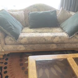 Furniture Living Set :sofa, Loveseat, 3 Tables Plus Free Two Lamps 