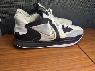 Size 18 - Nike Kyrie 5 Low White Black Metallic Gold