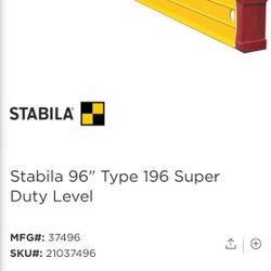 96" Stabila Level