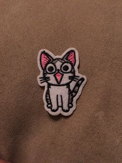 Kawaii cat iron on patch