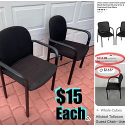 $15 each Waiting Room Chair Set of 2 Office Guest Chairs,Backrest Sturdy Arms rest in good condition
