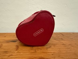 Coach Red Heart Coin or Jewelry pouch with Mirror