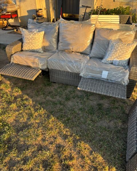 Three Seater Recliner With Sunbrella Fabric High Quality Outdoor Recliners Big Oversized Patio Furniture Big Person Patio Furniture Set 🆕🚚🆕