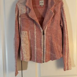 NIC+ZOE Textured Pink and Cream Blazer size small