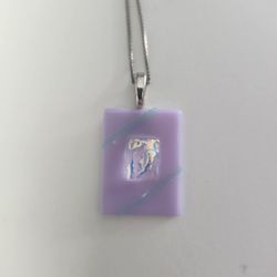 Sterling Silver Necklace with Lavender Pendant 