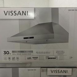 Brand NEW Vissani 30 in. W Convertible Wall Mount Range Hood Stainless Steel 500 CFM