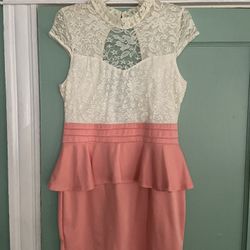 Womens Peplum Dress With Lace