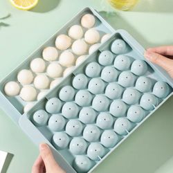 Multipurpose 33 Grid Ice Cube Tray With Lid, Kitchen Refrigerator Ice Making Mold